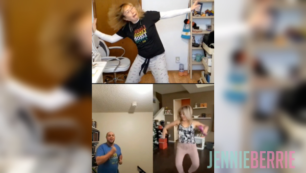 Dancing with Liz's Merch!