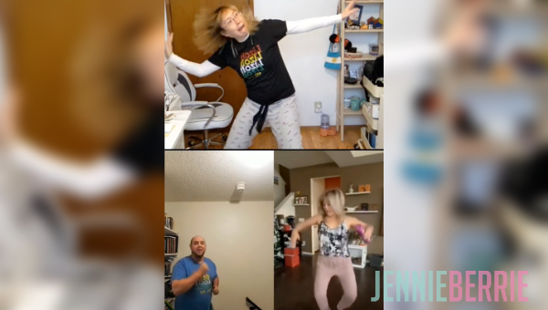 Dancing with Liz's Merch!