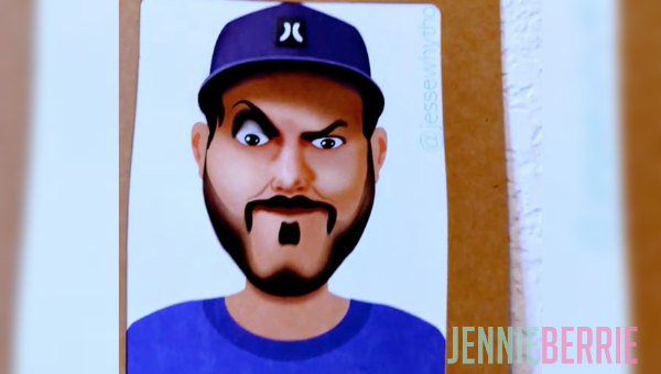 Collage of TikTokers' fan art transformed by a mewing filter, creating funny exaggerated jawlines on a wall decor display